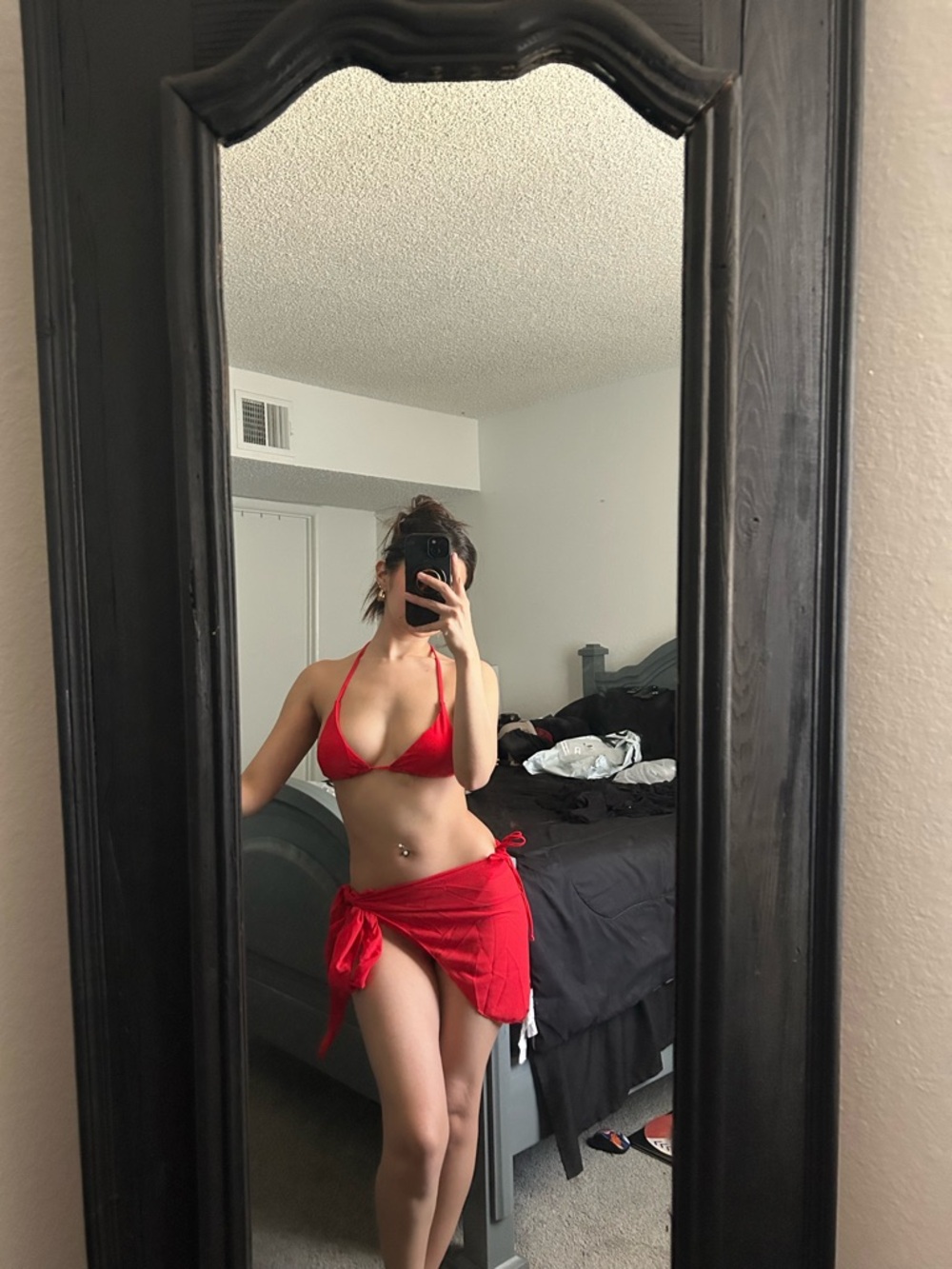 Classic Red Triangle String Bikini - Picture 2 of 4